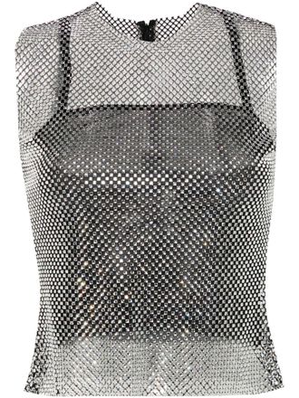 Philosophy di Lorenzo Serafini rhinestone-embellished top - women - Polyester/Polyamide - S - Black