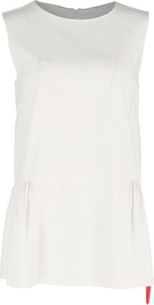 Marni Sleeveless Peplum Top in White Silk