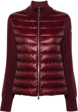 Moncler panelled jacket - women - Polyamide/Virgin Wool/Goose Down/Polyamide/Duck Feathers - S - Red