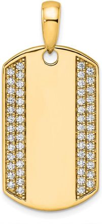 Diamond2Deal 14k Gold Lab Grown Diamond Dog Tag Pendant (0.75ct, VS, D-E)