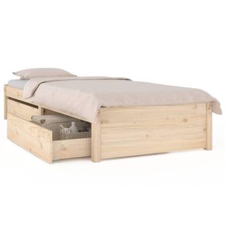 Berkfield Home Bed Frame with Drawers 75x190 cm Small Single in Tan