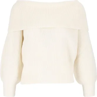 MC2 Saint Barth Off-White Aliette Soft-10 Fold-Over Neck Sweater