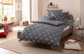 My Home Wendebettwäsche »STELLA« 2 Stk. tlg. Bettwäsche mit Sternen, Weihnachten, Winter