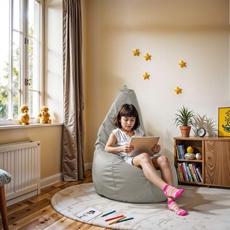 Happers Puff Pera Polipiel Indoor Gris Claro Happers Xl