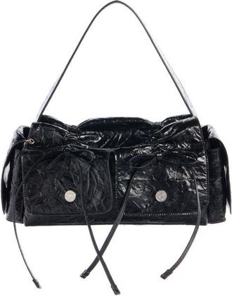 Acne Studios Multipocket Crinkled Leather Handbag in Black at Nordstrom