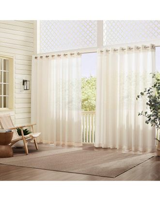 Elrene Carmen Sheer Extra Wide Indoor/Outdoor Sheer Window Curtain