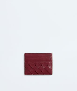 Bottega Veneta Intrecciato Credit Card Case - Red - Woman - 100% Lambskin