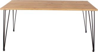 Core 10 Augusta Pine Large Rectangular Dining Table With Black Metal Legs