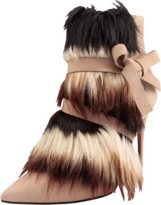 Carrano Women Leather Stiletto Bootie In Brown