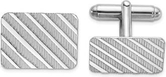 Diamond2Deal Sterling Silver Rhodium-plated Square Cuff Links