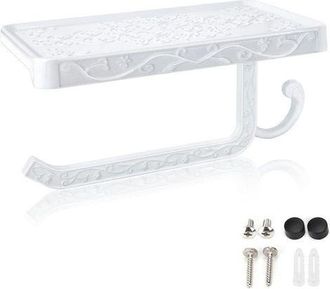 OEM Soporte De Papel Higi&eacute;nico De Pared, Soporte De Papel Higi&eacute;nico Con Plataforma De Almacenamiento Para Ba&ntilde;o/aseo, Blanco
