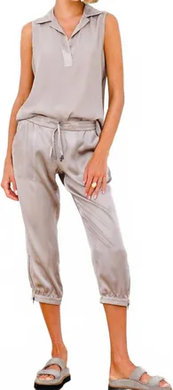 Go Silk Parachute Capri Pants In Sand