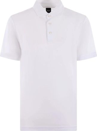 HUGO BOSS Lichtgewicht Jersey Poloshirt - Heren - Polos - Wit - L - Katoen - Tops