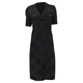 Rouje Jacquard Gabin Wrap Dress in Black Viscose