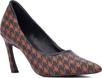 New York & Company Kailynn Stiletto Pump in Brown Houndstooth at Nordstrom Rack, Size 6.5