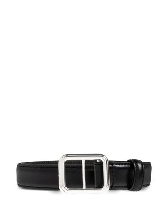 LI&Eacute; STUDIO Georgia Slim silver buckle calf leather belt - women - Calf Leather - 75 - Black