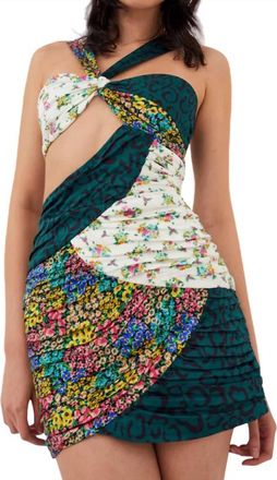 For Love & Lemons Darlene Mixed Pattern Dress In Multi