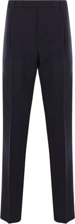 Lardini Blauwe wollen broek met voor sluiting - Heren - Nette broeken - Blauw - L - Wol - Broeken