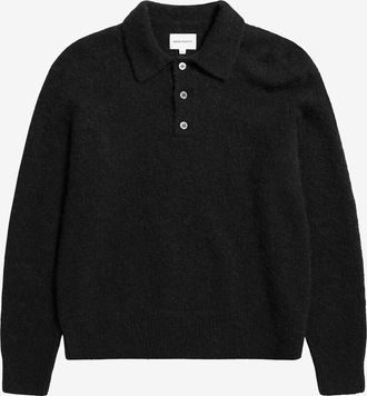 Norse Projects Langarm-Strickpolohemd aus Wollmix Rasmus