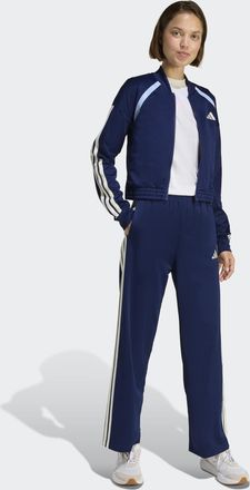 adidas Trainingsanzug ADIDAS SPORTSWEAR W TEAMSPORT TS, Damen, Gr. XXL, dkblau, owei&szlig;, Obermaterial: 53% Baumwolle, 47% Polyester, Sportanz&uuml;ge Trainingsanzug