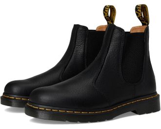 Dr. Martens Womens Dr. Martens 2976 Boots Black Leather Round Toe Chelsea VER999