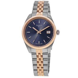 Tissot Ballade Quartz Blue Dial Two-Tone Rose Gold PVD Steel Womens Watch T156.210.22.041.00