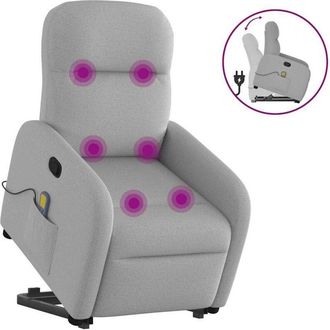 vidaXL Vidaxl - Sill&oacute;n De Masaje Reclinable De Pie De Tela Gris Nube