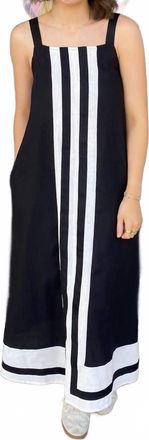 Entro Striped Dress In Black