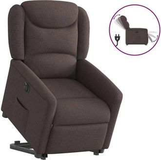vidaXL Vidaxl - Sill&oacute;n El&eacute;ctrico Reclinable Elevable De Tela Marr&oacute;n Oscuro