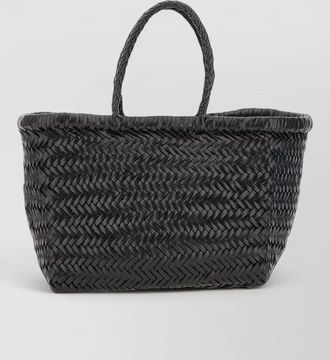 Dragon Diffusion rectangular beach bag woven dual handles