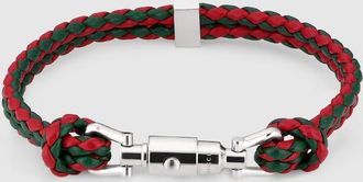 Gucci Braided Bracelet With Piston Detail Leather
