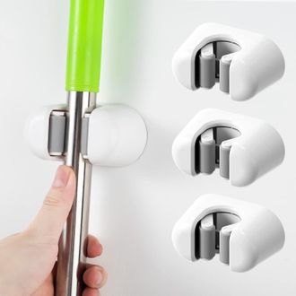 OEM Soporte De Pared Para Escobas Y Fregonas, Soporte De Pared Para Escobas, Estante De Almacenamiento Autoadhesivo Resistente Para Productos De Limpieza