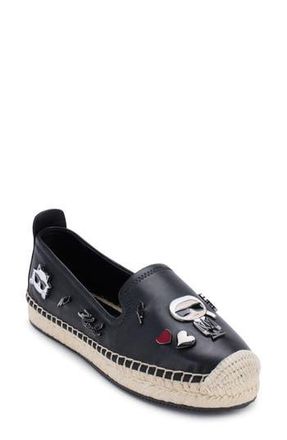 Karl Lagerfeld Michaela Espadrille Flat in Black at Nordstrom Rack, Size 10