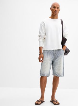 Jack & Jones Mens Worker stripe denim Bermuda Shorts
