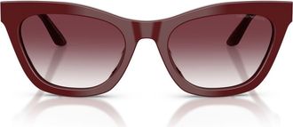Emporio Armani 55mm Cat Eye Sunglasses in Shiny Bordeaux /Clear Violet at Nordstrom