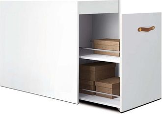 Muemue Zapatero Tirador Cuero Aglomerado Blanco 74x100 Cm