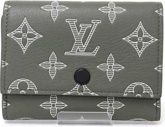 Louis Vuitton Monogram Shadow Green Olive Monogram Shadow Wallet (Tri-Fold) (Pre-Owned)