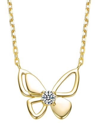 Rachel Glauber 14K Plated Cz Butterfly Necklace