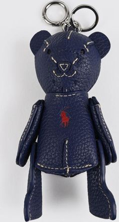 Polo Ralph Lauren Portachiavi a orsetto in pelle a grana con logo Pony