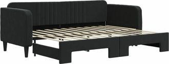 vidaXL Sof&aacute; Cama Nido Terciopelo Negro 80x200 Cm Vidaxl