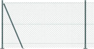 vidaXL Chain Link Fence with Posts Green 1.2 x 25 m Steel Vidaxl