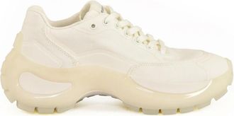 Sportmax Schoenen, Dames, Beige, 40 EU, Canvas Sneakers met Rubberen Zool