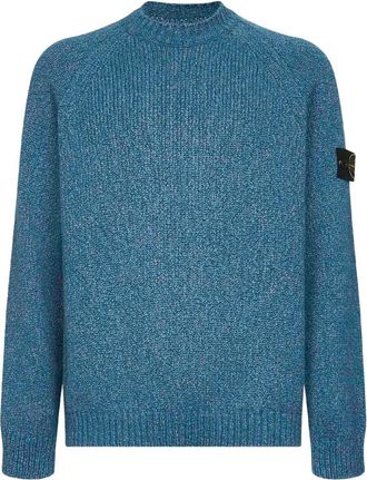 Stone Island Maglione Girocollo In Misto Lana MoulinÉ Con Maniche Raglan-Uomo