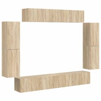 vidaXL Mueble De Tv 8 Pcs Roble Sonoma Vidaxl
