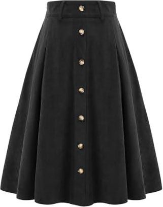 Bbonlinedress Jupe mi-longue en velours côtelé pour femme Jupe