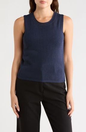 Max Studio Pointelle Sweater Tank in Navy at Nordstrom Rack, Size X-Large