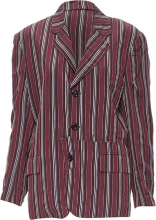 Comme Des Gar&ccedil;ons vintage COMME DS GARCONS 1991 green stripe deconstructed blazer jacket M