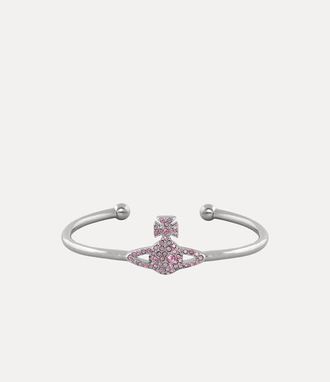 Vivienne Westwood Grace Bas Relief Open Bangle Platinum-iris-light-amethyst-light-rose-crystal Platinum-iris-light-amethyst-light-rose-crystal Women