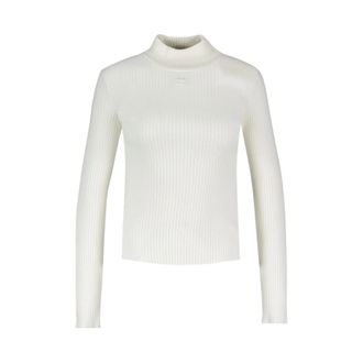 Courr&egrave;ges Re-edition Rib Knit Mockneck Sweater - Dames - Truien - Wit - Maat: M Viscose