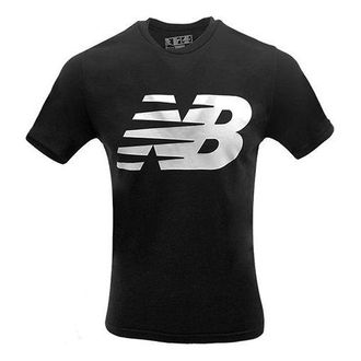 New Balance Mens New Balance Knit Breathable Athleisure Casual Sports LOGO Printing Short Sleeve Black MT91923-BK